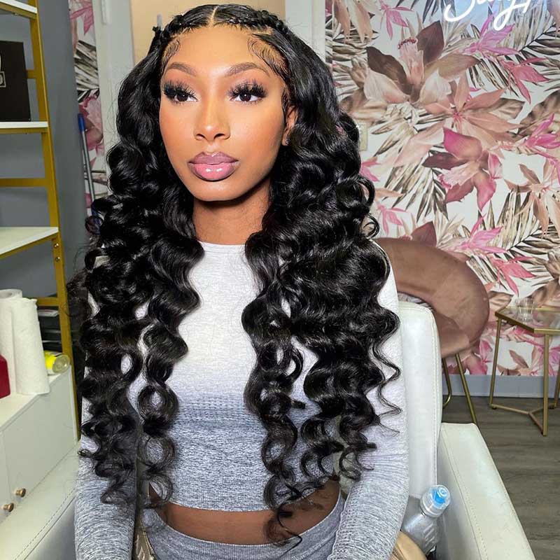 Loose Wave HD Lace 13x4 Full Frontal Lace Human Hair Loose Curls Wigs