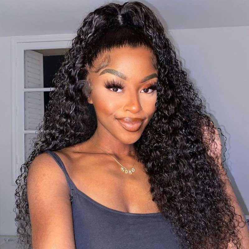 Pre Plucked 360 Lace Wigs Deep Wave Transparent Lace Wig Brazilian Virgin Hair