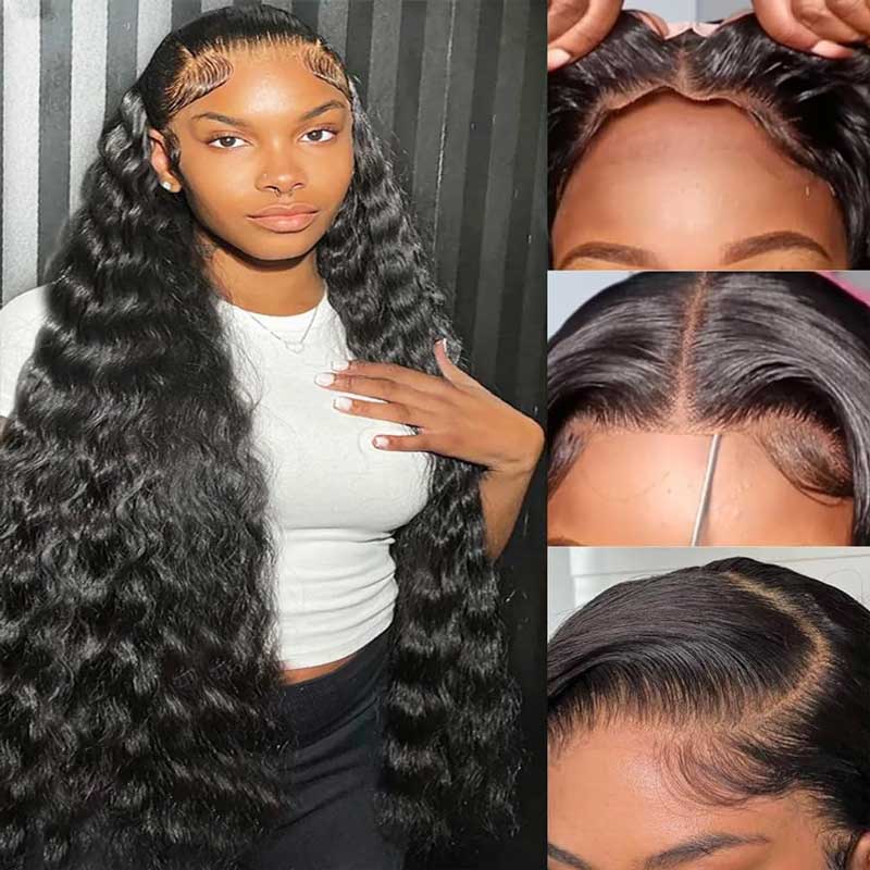 Pre Plucked 5x5 HD/Transparent Lace Closure Wig Human Hair Loose Deep Wave