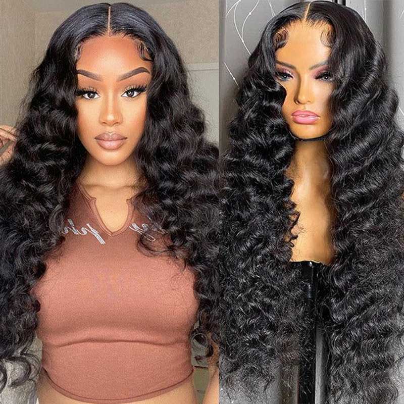 Pre Plucked 5x5 HD/Transparent Lace Closure Wig Human Hair Loose Deep Wave