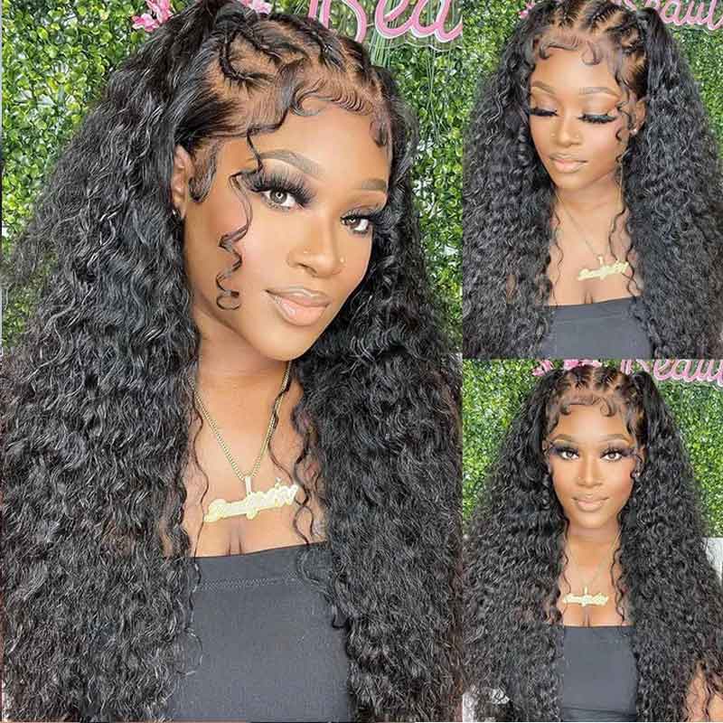 Premium HD Lace Jerry Curly 13x4 HD Lace Front Wigs Curly Human Hair Wigs With Pre Plucked Hairline|True length