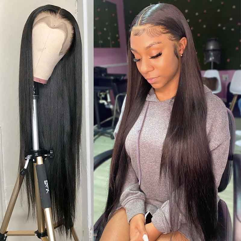 Straight Human Wigs Affordable Long Wigs Pre Plucked Natural Hairline