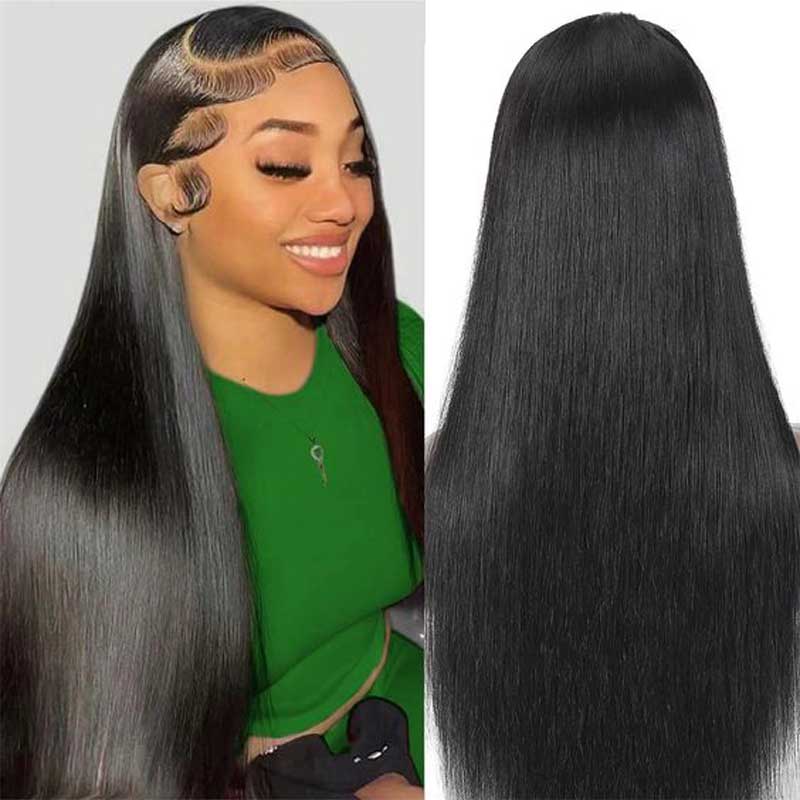 Straight Human Wigs Affordable Long Wigs Pre Plucked Natural Hairline