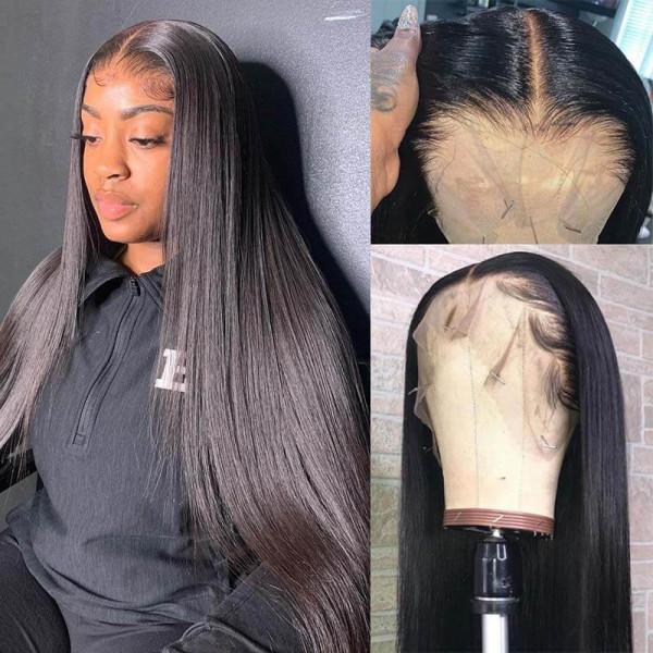 Straight Human Wigs Affordable Long Wigs Pre Plucked Natural Hairline