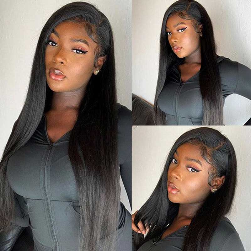 Straight Human Wigs Affordable Long Wigs Pre Plucked Natural Hairline