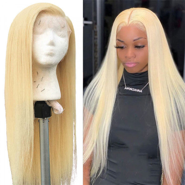 Blond Hair 13x6 HD Lace Front Wig Straight Hair Human Hair Wigs