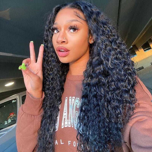 U Part Water Wave Wigs Glueless Affordable Human Hair Wigs For Black Women