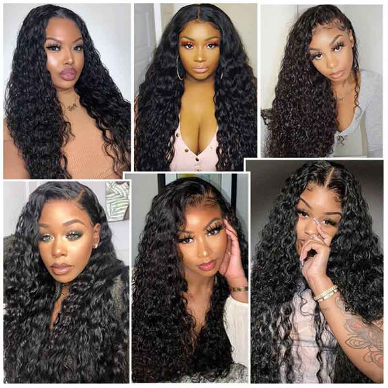 U Part Water Wave Wigs Glueless Affordable Human Hair Wigs For Black Women