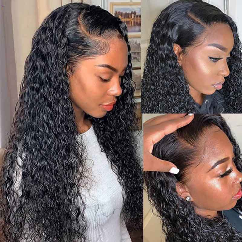 U Part Water Wave Wigs Glueless Affordable Human Hair Wigs For Black Women