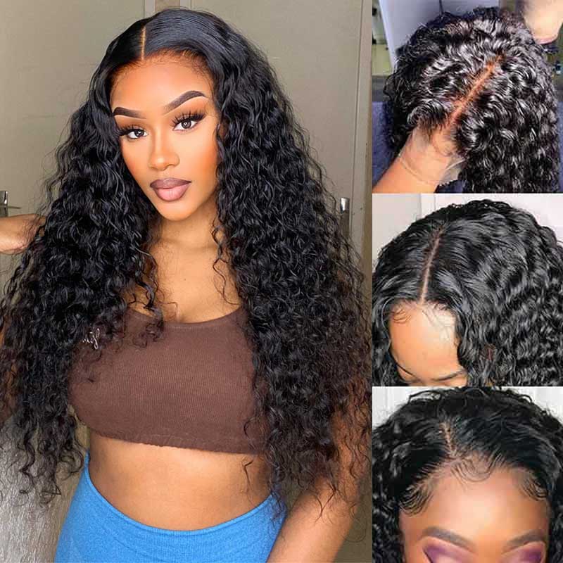 Water Wave 360 Lace Wigs Transparent Lace Human Hair Wigs Pre Plucked