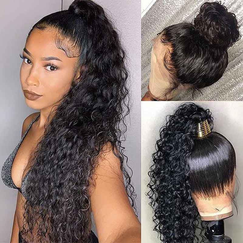 Water Wave 360 Lace Wigs Transparent Lace Human Hair Wigs Pre Plucked