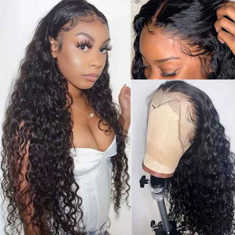 Water Wave 360 Lace Wigs Transparent Lace Human Hair Wigs Pre Plucked