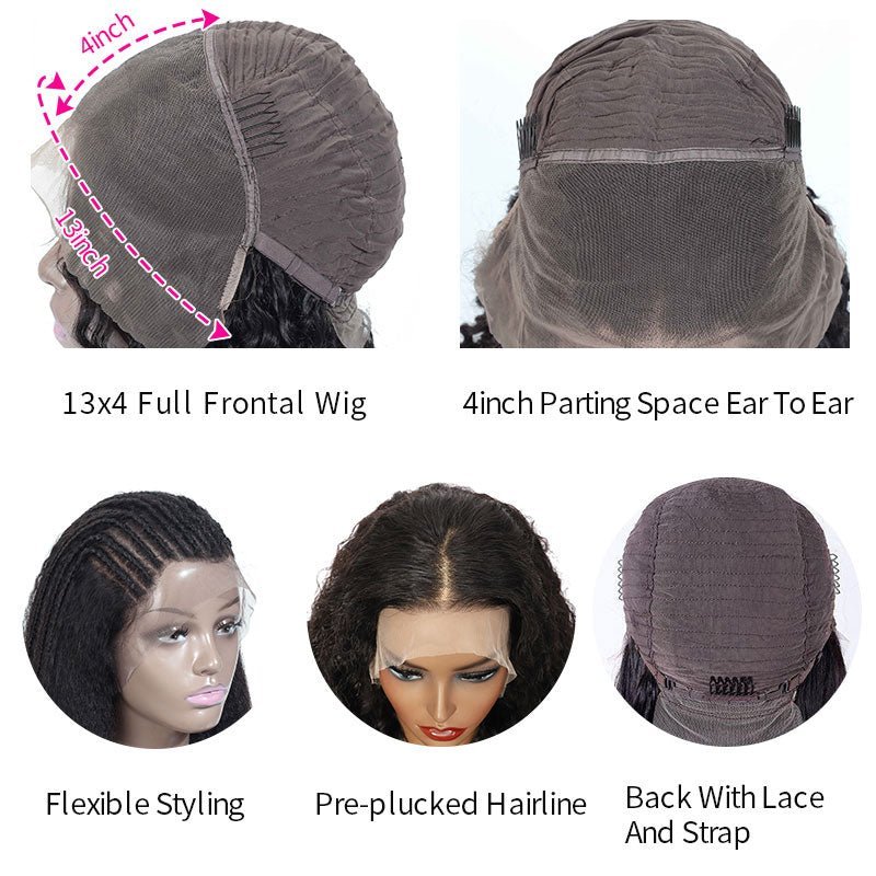 Water Wave HD Lace Front Wigs 13x4 Frontal Full Parting Space Pre Plucked Human Hair Wigs